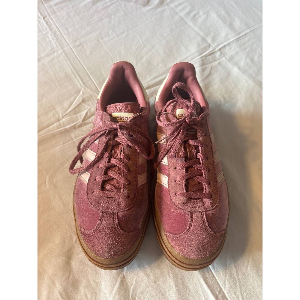 Adidas Gazelle Bold Sneakers Womens  SZ 9.5 Pink  Velvet Platform ID6998